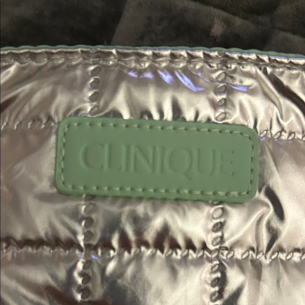 Clinique Metallic Silver Quilted Tote - Picture 3 of 7